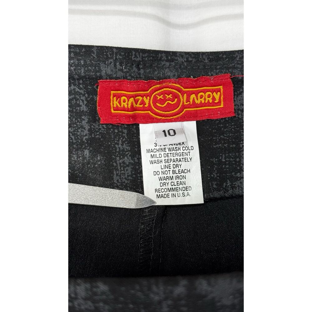 Krazy Larry Women 10 Pull On Ankle Pants Rayon Nylon Stretch Abstract Crosshatch - Picture 3 of 6